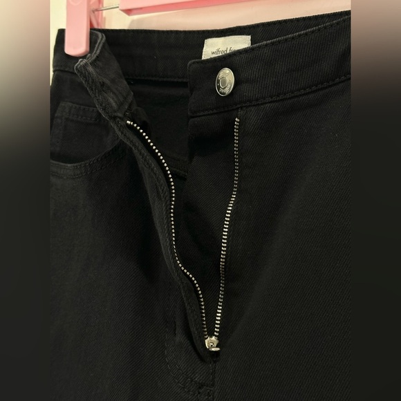 Aritzia Wilfred Free Two Step Flared Pants High Waisted Jeans Black Minimal Sz 4 - Picture 7 of 10